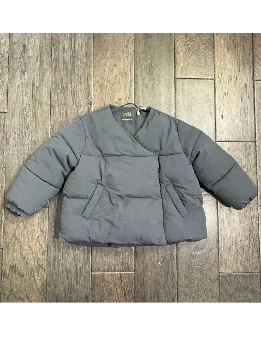 Zara NWOT Wrap Front Puffer Jacket